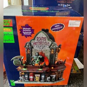 Lemax spooky Halloween town reaper motorcycle store